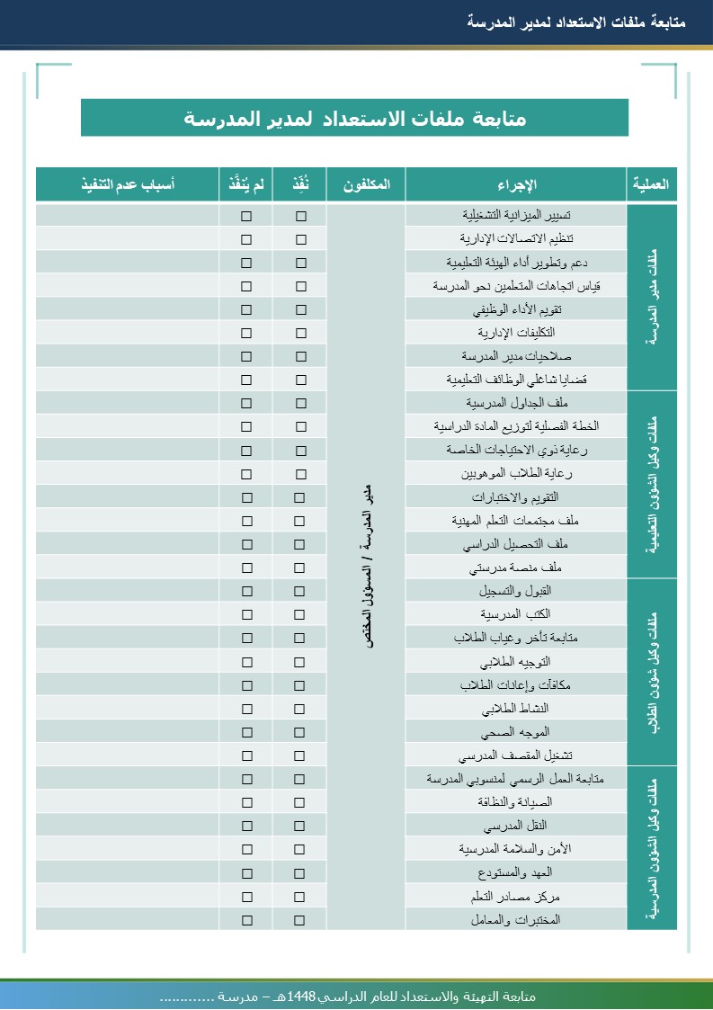 متابعة التهيئة والاستعداد للعام الدراسي 1448هـ